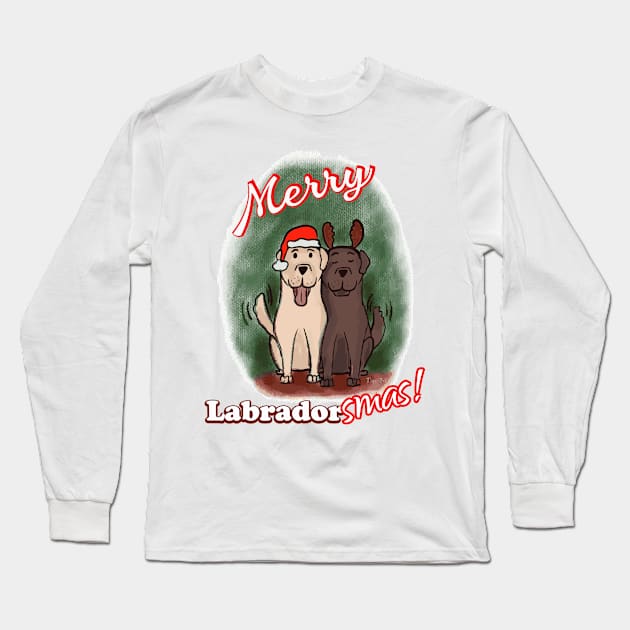 Merry Labradorsmas! Long Sleeve T-Shirt by TigrArt